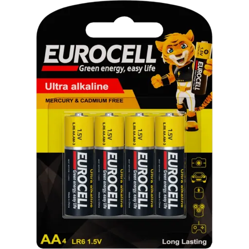 باتری قلمی اولترا آلکالاین یوروسل EUROCELL اصل بسته 4 عددی نکسونیکس Nexonix