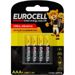 باتری نیم قلمی اولترا آلکالاین یوروسل EUROCELL اصل بسته 4 عددی نکسونیکس Nexonix