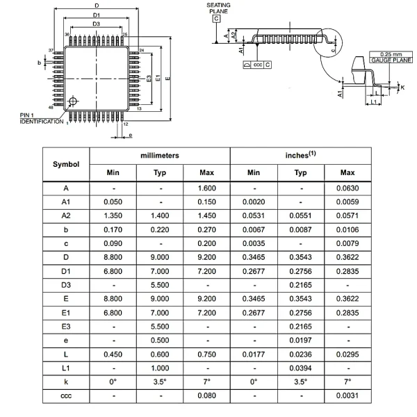 میکروکنترلر BS66F360 LQFP-48 Footprint Nexonix نکسونیکس